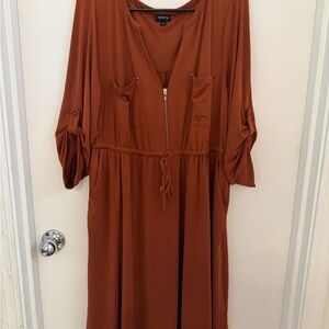 Torrid Women's Long Sleeve Rust Dress